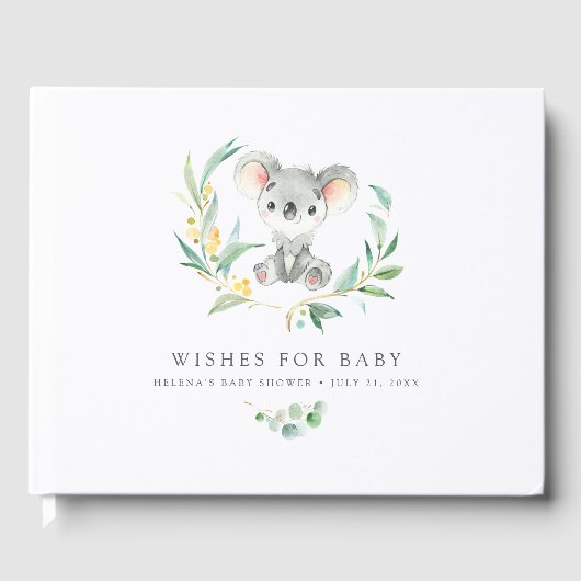 Wensen voor Baby | Struik Baby Koala Baby shower Gastenboek (Voorkant)