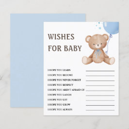 Wensen voor Baby | Teddy Bear Boy Baby shower Spel