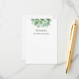 Wensen voor baby Waterverf bloem succulent Advies Informatiekaartje
