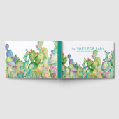 Wensen voor Baby | Waterverf Cactus Baby shower Gastenboek (Volledig)