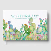 Wensen voor Baby | Waterverf Cactus Baby shower Gastenboek (Voorkant)