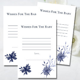 Wensen voor Baby Waterverf Navy Blue Floral