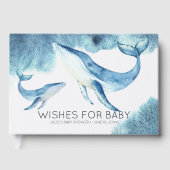 Wensen voor Baby | Waterverf Whales Baby shower Gastenboek (Voorkant)
