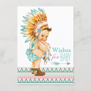 Wensen voor Baby Wild en Vrije Baby Shower Kaart