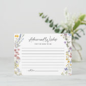 Wensen voor Baby Wildflower Baby shower Advies Kaa Informatiekaartje (Staand voorkant)