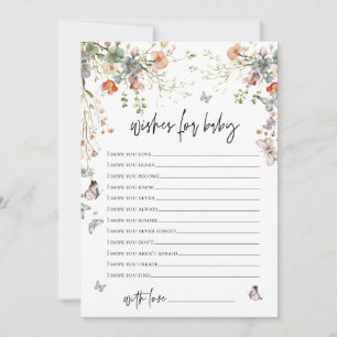Wensen voor Baby Wildflower Baby Shower Kaart