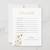 Wensen voor Baby Wildflower Floral Honey Bee Kaart (Voorkant)