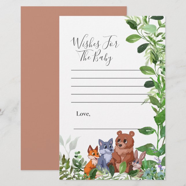 Wensen voor baby Woodland forest baby vrienden (Voorkant / Achterkant)