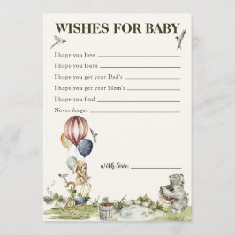 Wensen voor Baby Woodland Gender Neutral Shower Advieskaart