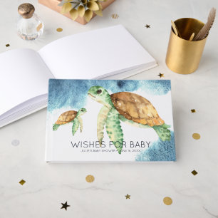 Wensen voor Baby   Zee Turtles Baby shower Gastenboek