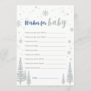 Wensen voor babykaart, Blauwe jongens baby shower  Kaart