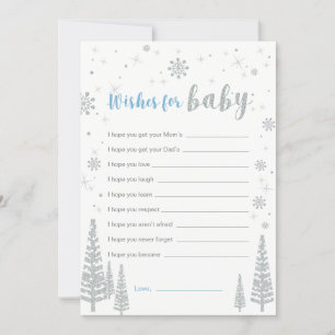 Wensen voor babykaart, Blauwe jongens baby shower  Kaart