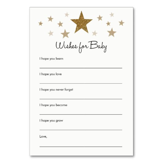 Wensen voor Babykaart Kaart (Voorkant)