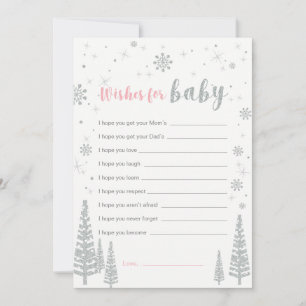 Wensen voor Babykaart, Meisje Baby Shower Spel Kaart