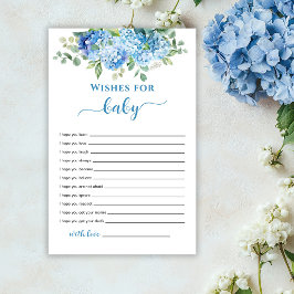 Wensen voor babyspel met blauwe hortensia