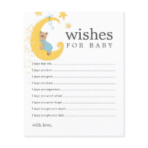 Wensen voor Beer Baby Baby Shower Advieskaarten