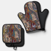 Wensen voor Blue Oven Mits Ovenwant & Pannenlap Set (Voorkant / Achterkant)