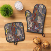 Wensen voor Blue Oven Mits Ovenwant & Pannenlap Set (Top down)