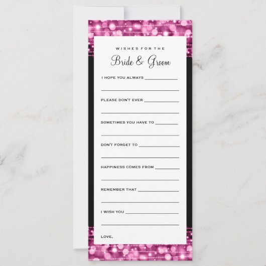 Wensen voor bruid en bruidegom Feest vonken Roze Kaart (Voorkant)