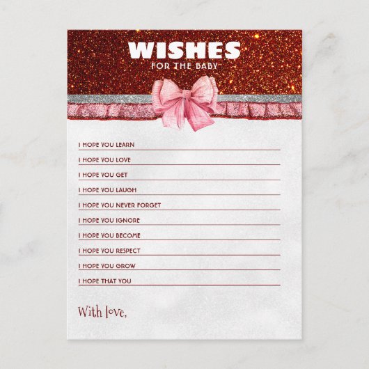 Wensen voor de Baby Christmas Santa Baby shower Briefkaart (Voorkant)