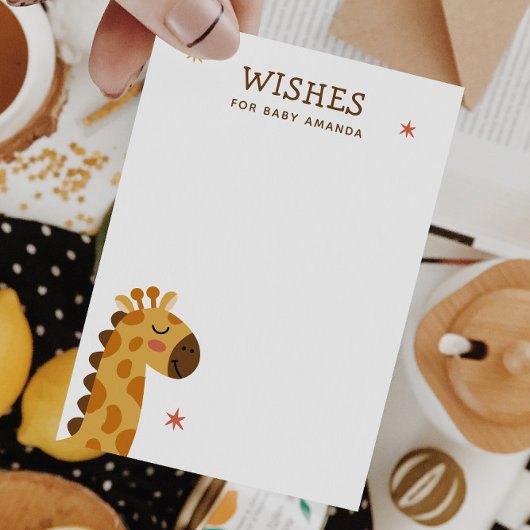 Wensen voor de baby | Cute Safari Giraffe Baby Sho Informatiekaartje