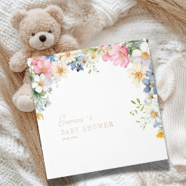 Wensen voor de baby! Wilde bloem, baby shower Gastenboek