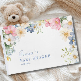 Wensen voor de baby! Wilde bloem, babyfeestje Gastenboek