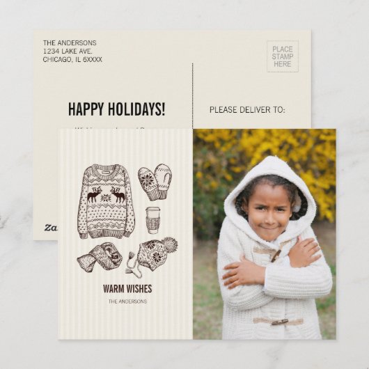 Wensen voor de Feestdagen Essentiële Foto Ansichtk (Voorkant / Achterkant)