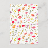 Wensen voor de huwelijksreis wilde bloemen bloemen informatiekaartje (Achterkant)