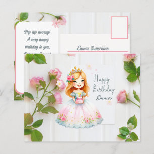Wensen voor de verjaardag van een prinses briefkaart
