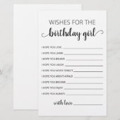 Wensen voor de verjaardagsverjaardag meisje Verjaa (Voorkant / Achterkant)