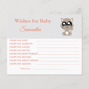 Wensen voor een baby, Cat, baby shower kaart