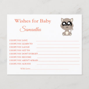 Wensen voor een baby, Cat, baby shower kaart