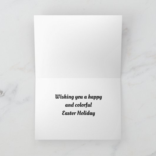 WENSEN VOOR EEN GELUKKIGE & KLEURRIJKE PAASVAKANTI KAART (Binnen)