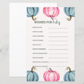 Wensen voor een rustige kleine pompoen baby shower (Voorkant / Achterkant)