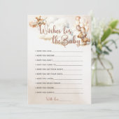 WENSEN VOOR HET Baby shower Spel Schattige Beer Ba Kaart (Staand voorkant)