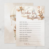 WENSEN VOOR HET Baby shower Spel Schattige Beer Ba Kaart (Voorkant / Achterkant)