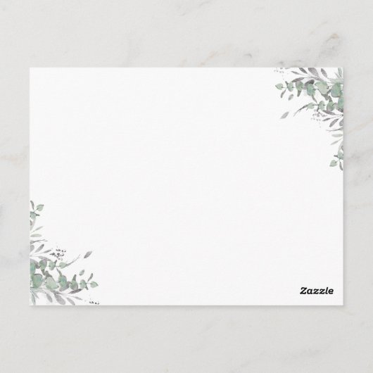 Wensen voor het Baby Silver Greenery Baby shower Briefkaart (Achterkant)