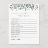 Wensen voor het Baby Silver Greenery Baby shower Briefkaart (Voorkant)