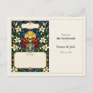 Wensen voor het bruiloftsboek van de lieveheersbee briefkaart