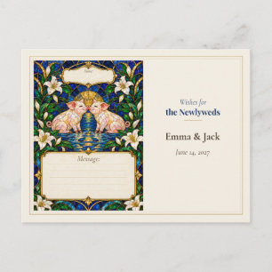 Wensen voor het bruiloftsboek van het varken briefkaart