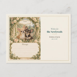 Wensen voor het bruiloftsboek voor Chihuahua Briefkaart