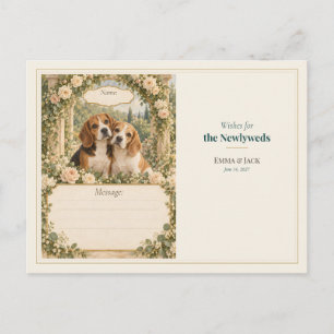 Wensen voor het huwelijksgastenboek voor Beagles Briefkaart