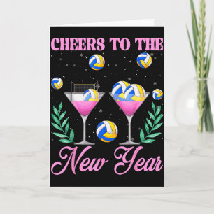 Wensen Voor Het Nieuwe Jaar Champagne Gl & Volleyb Kaart