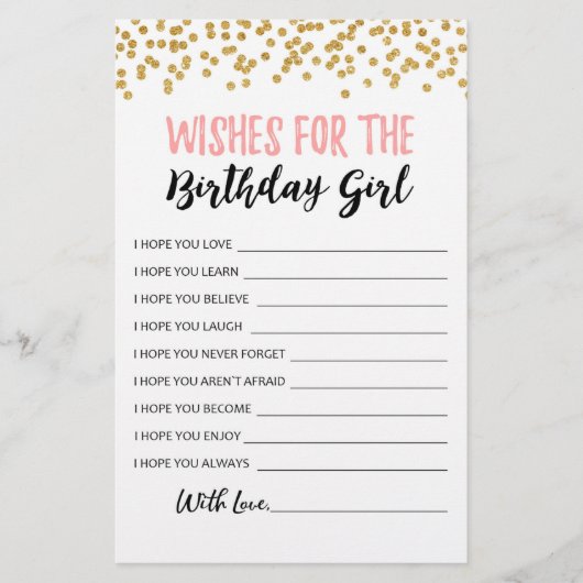 Wensen voor het verjaardagsfeestje spel voor het m (Voorkant)