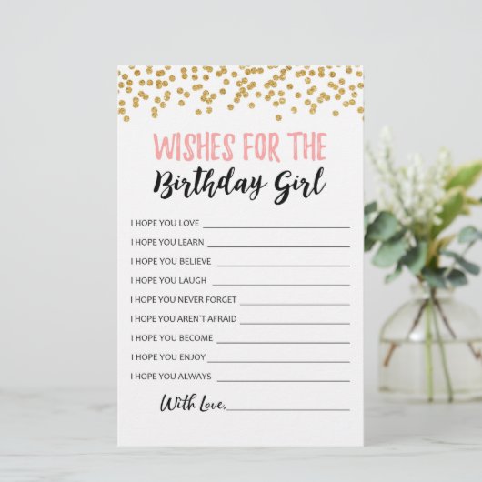 Wensen voor het verjaardagsfeestje spel voor het m (Staand voorkant)