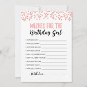 Wensen voor het Verjaardagsmeisje Verjaardagsfeest Kaart (Voorkant)