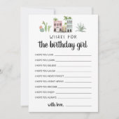Wensen voor het Verjaardagsmeisje Verjaardagsfeest Kaart (Voorkant)