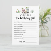 Wensen voor het Verjaardagsmeisje Verjaardagsfeest Kaart (Staand voorkant)