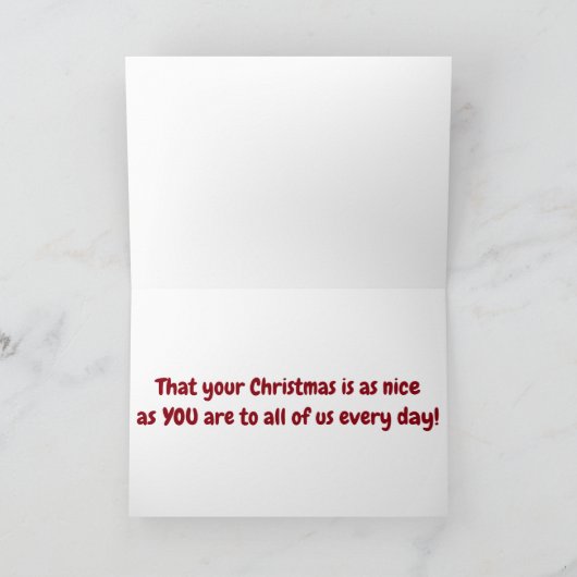 WENSEN VOOR *LERAAR* OM EEN SPECIALE KERST TE HEBB FEESTDAGEN KAART (Binnen)